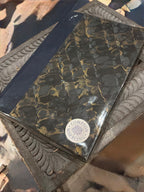 Compton Marbling A5 Lined Hardback Journal, Midnight Blue With Metallic Gold