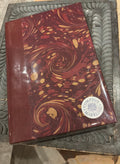 Compton Marbling A5 Lined Hardback Journal, Deep Rich Burgundy And Metallic Gold Swirl