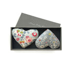 Box of 2 lavender hearts, Love Heart print