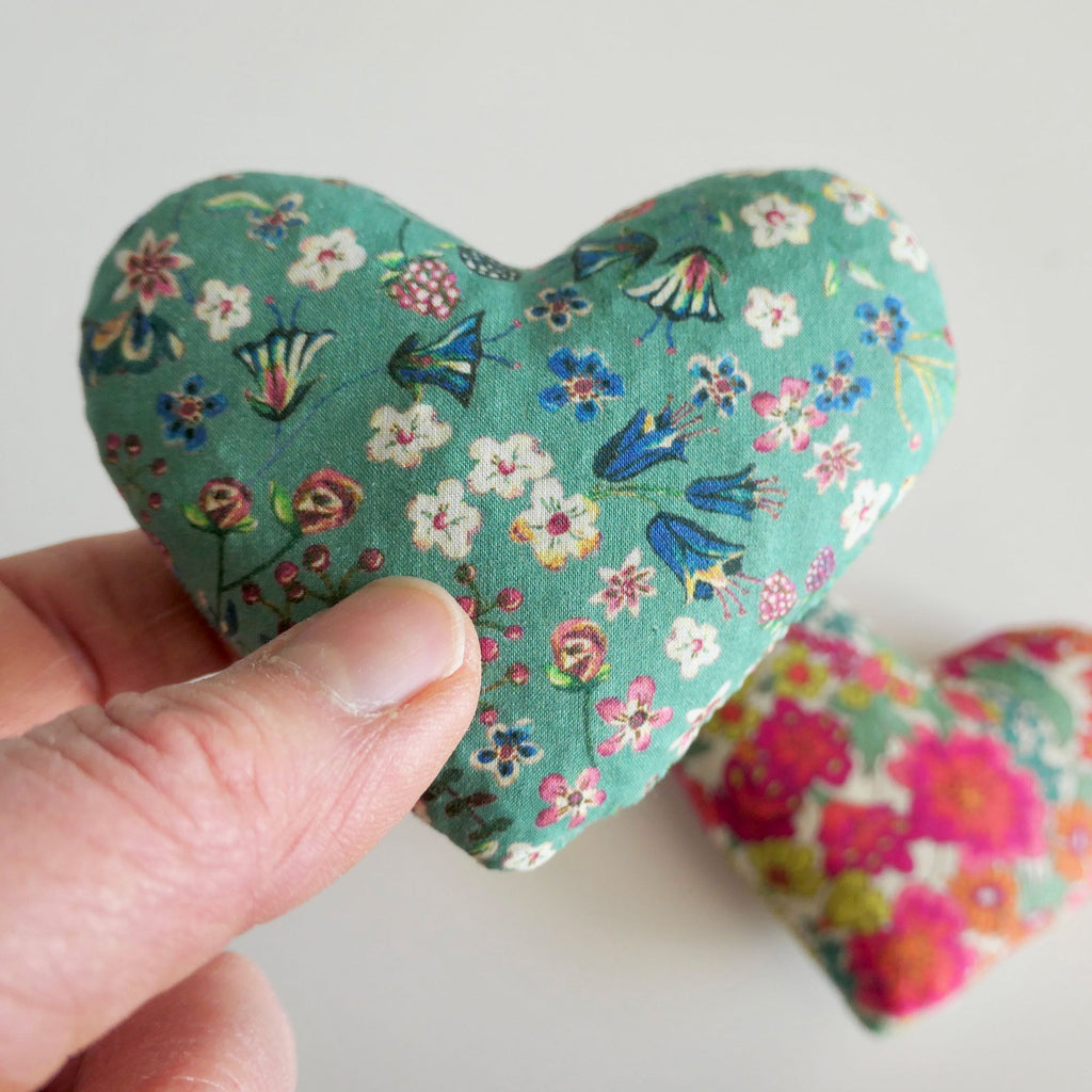 Lavender heart, Young at Heart print, in hand