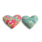Lavender hearts, Young at Heart print, side by side