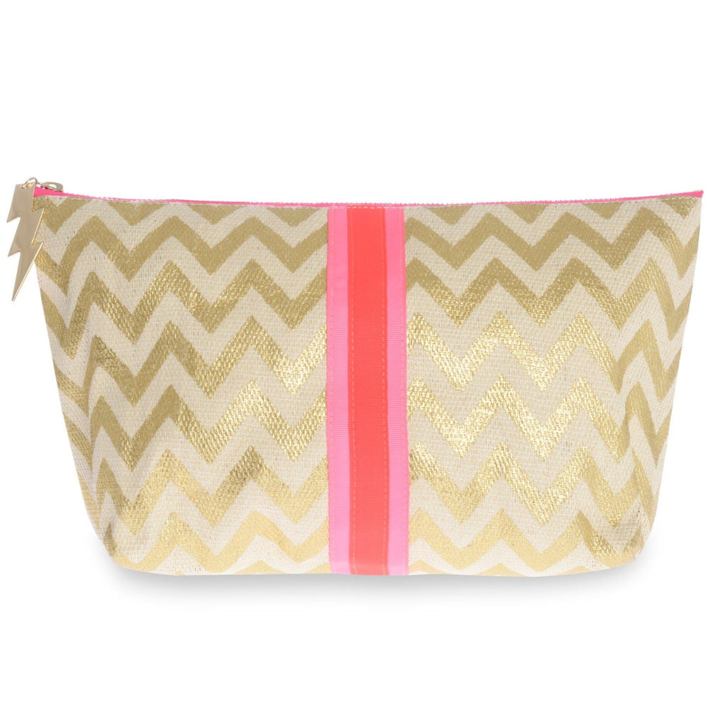 Large Gold Zig Zag Bag