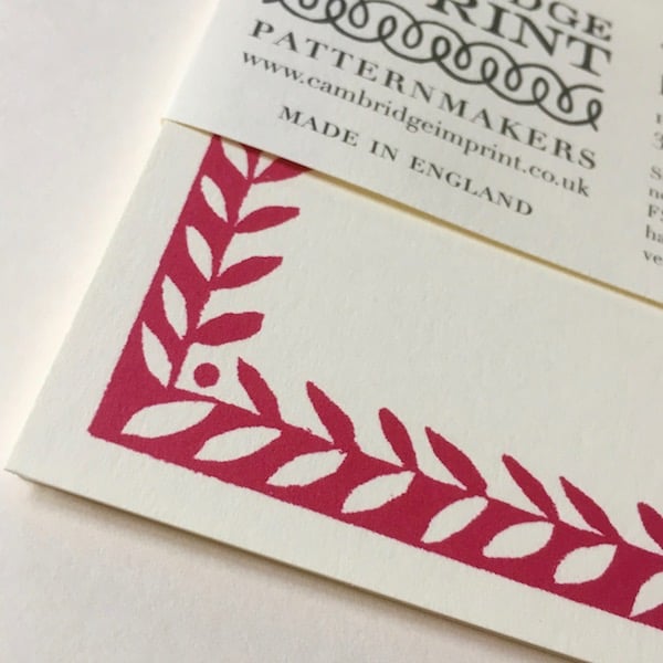 10 Postcards with Patterned Border in Bright Pink