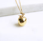 Apple charm necklace, gold vermeil