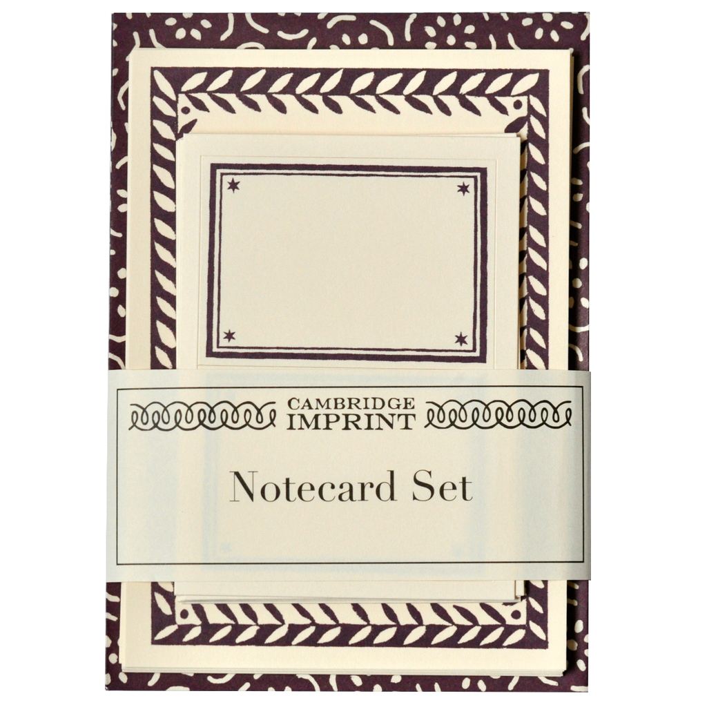 Set of Notecards and Envelopes Small Pear Halves Elderberry