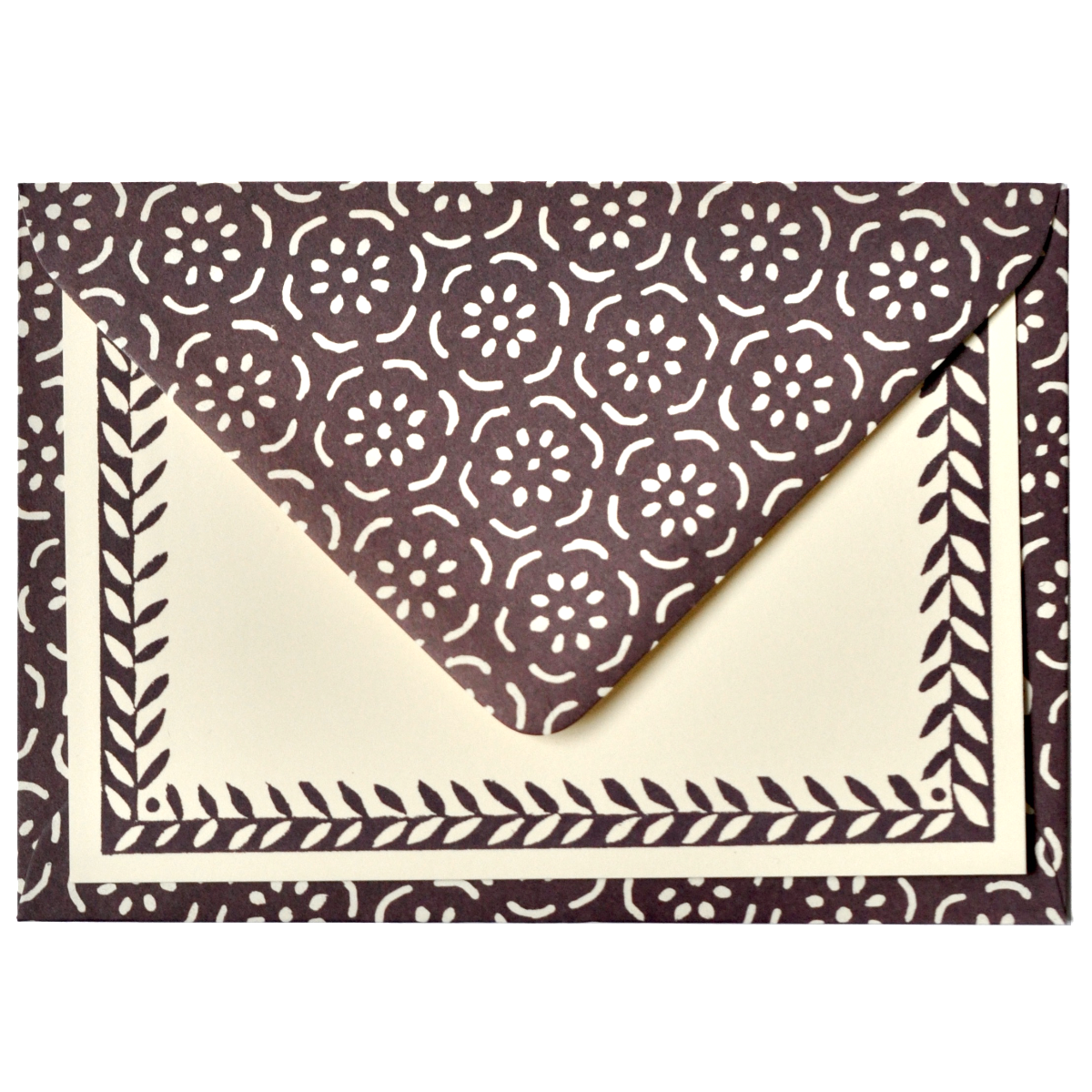 Set of Notecards and Envelopes Small Pear Halves Elderberry