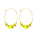 Half Beaded Cirque Hoops Yellow