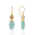 Persephone Double Gemstone Earrings Pariba Onyx Smoky Quartz