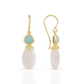 Persephone Double Gemstone Earrings Moonstone Amazonite