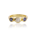Iris Three Gemstones Ring Iolite Moonstone