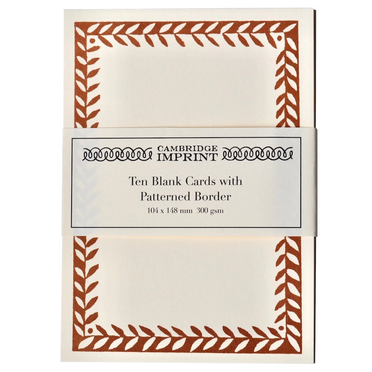 10 Postcards with Patterned Border in Cocoa
