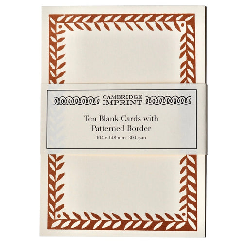 10 Postcards with Patterned Border in Cocoa