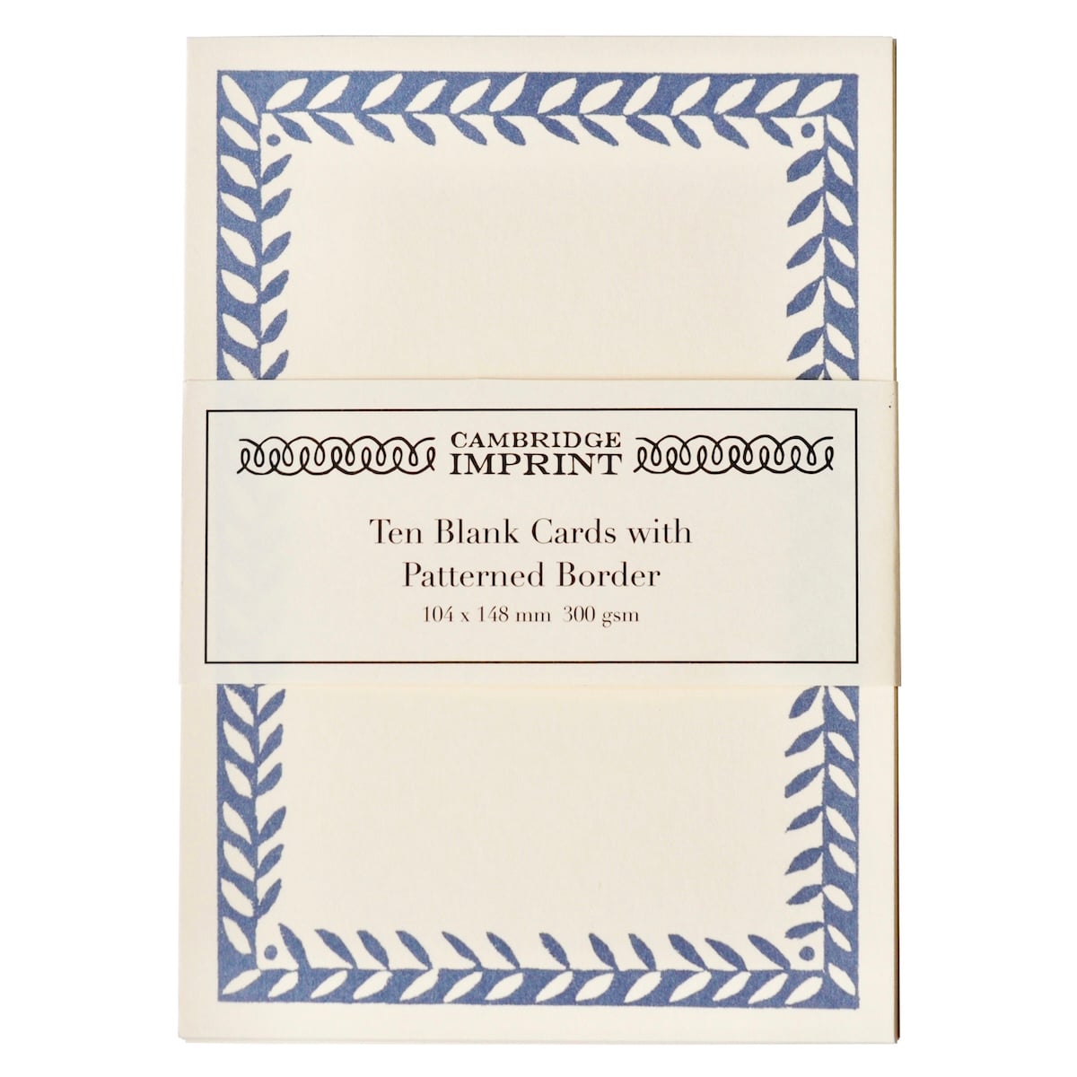 10 Postcards with Patterned Border in Cornflower