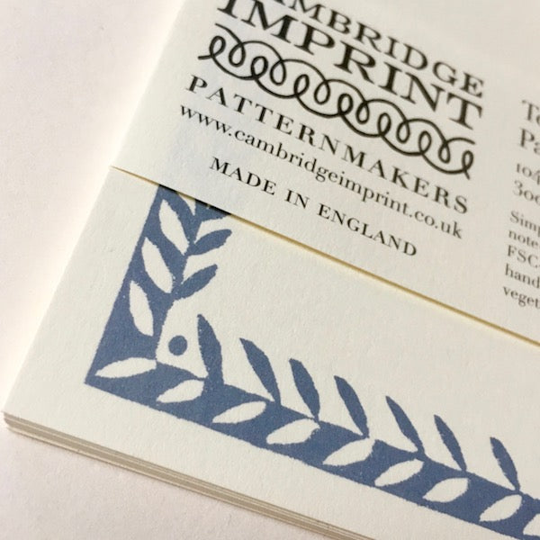 10 Postcards with Patterned Border in Cornflower