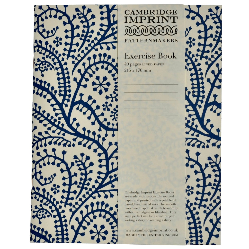 Exercise Book Seaweed Paisley Prussian Blue (Lined)