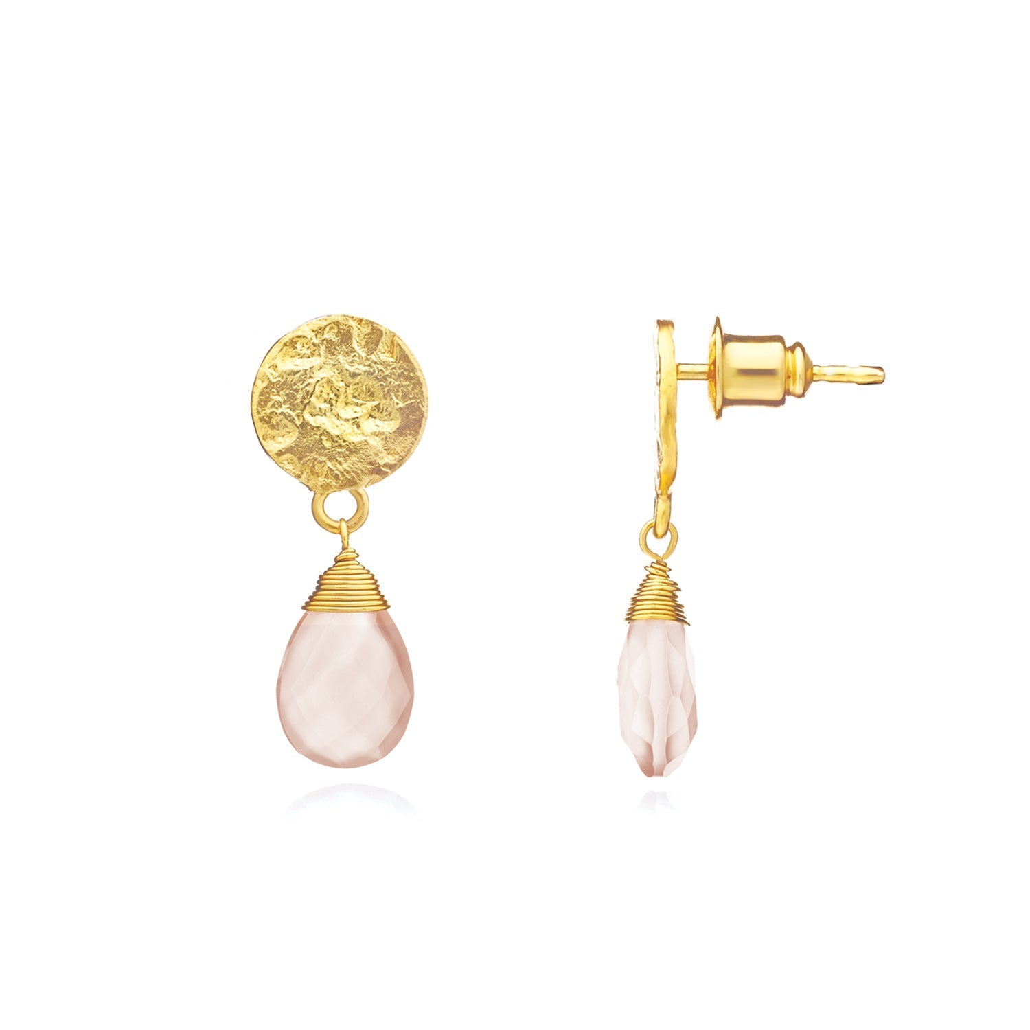 Classic Athena Kate Drop Earrings Pink Chalcedony