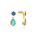 Iris Double Gemstone Drop Earrings Pariba Onyx Iolite