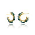 Ophelia Small Gemstone Hoops green mix