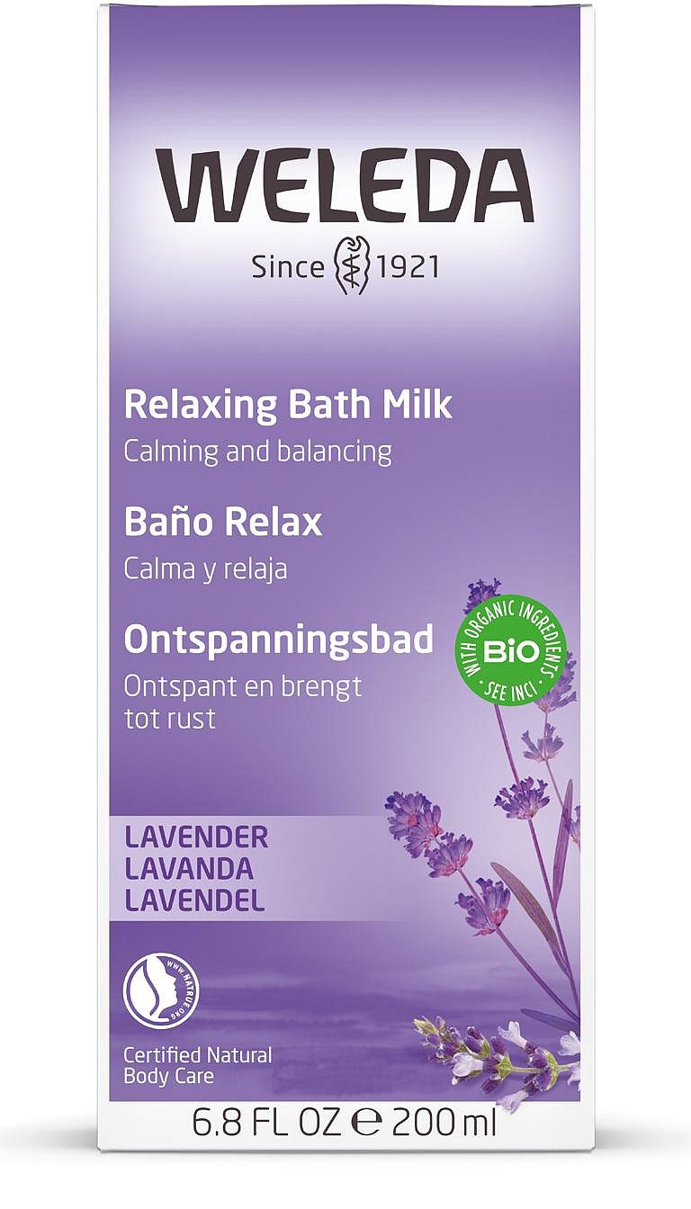 Weleda Relaxing Bath Milk Lavender 200ml packaging